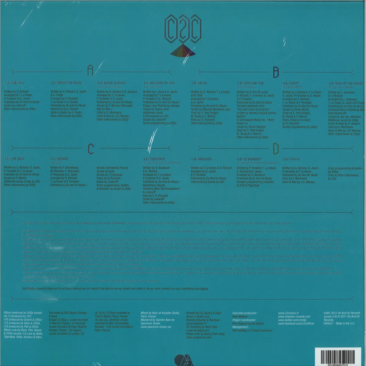 Обратная сторона обложки — C2C — Tetra - 10 Years Anniversary Edtion LP (2x12")