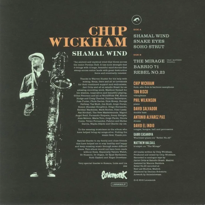 Обратная сторона обложки — Chip WICKHAM — Shamal Wind