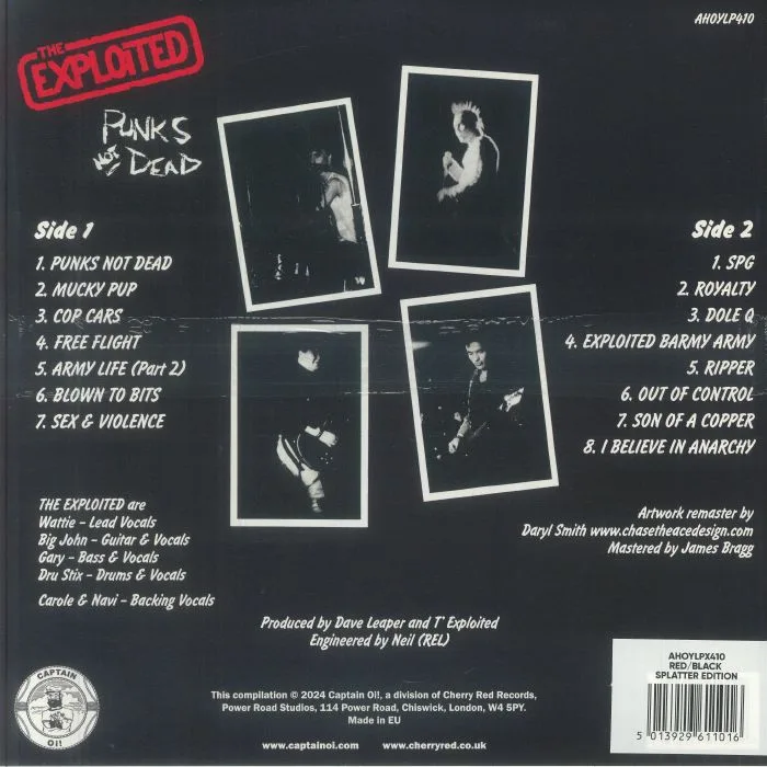 Back cover — The EXPLOITED — Punks Not Dead (45th Anniversary Edition)
