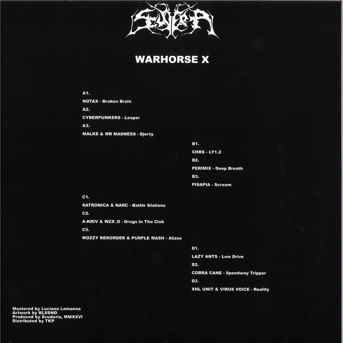 Back cover — Various — Warhorse X LP 2x12"