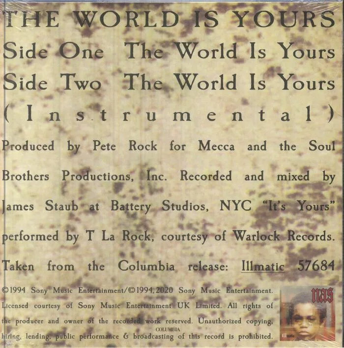 Back cover — NAS — The World Is Yours (reissue)