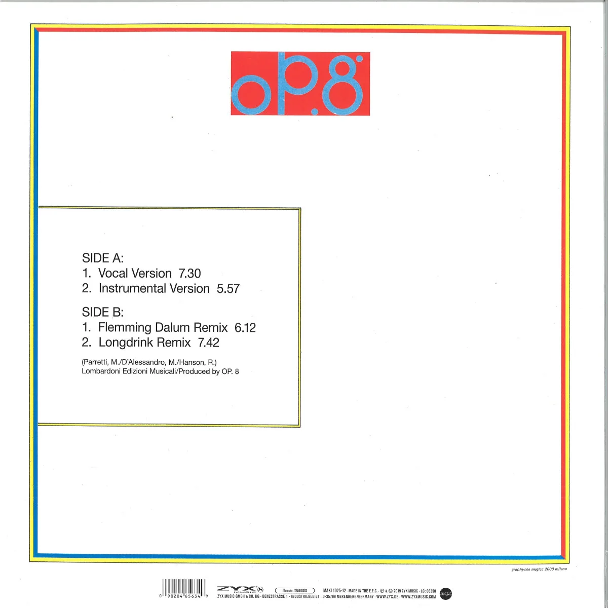 Back cover — Op. 8 — BUTTERFLY
