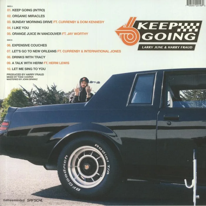 Back cover — LARRY JUNE / HARRY FRAUD — Keep Going