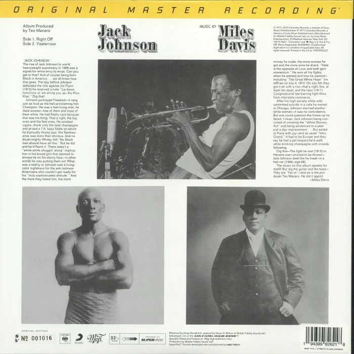 Обратная сторона обложки — Miles DAVIS — Jack Johnson (reissue)