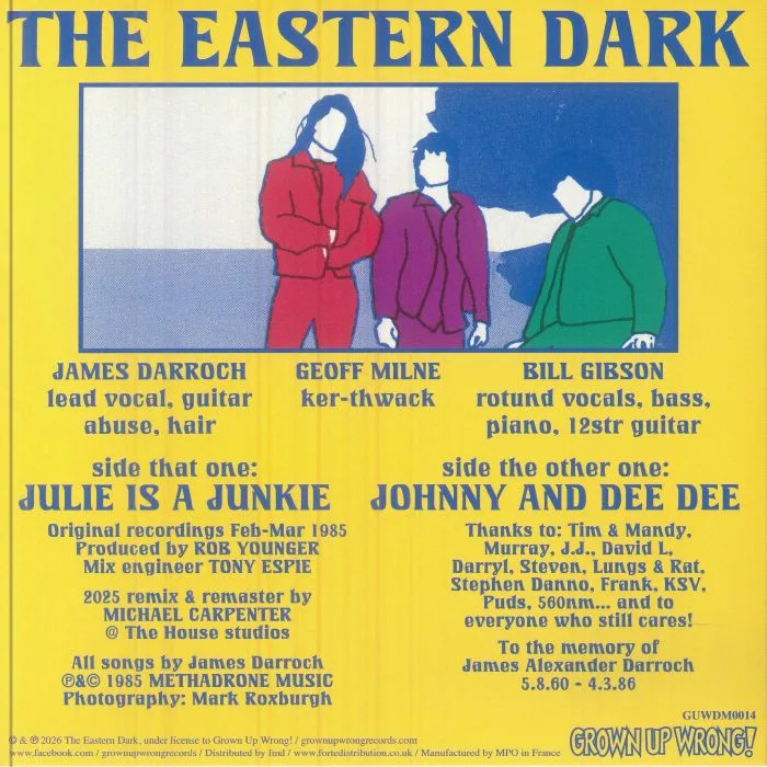 Обратная сторона обложки — The EASTERN DARK — Julie Is A Junkie (Record Store Day RSD 2026)