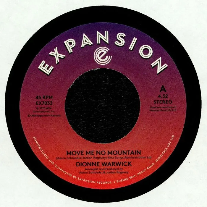 Лицевая сторона обложки — Dionne WARWICK — Move Me No Mountain