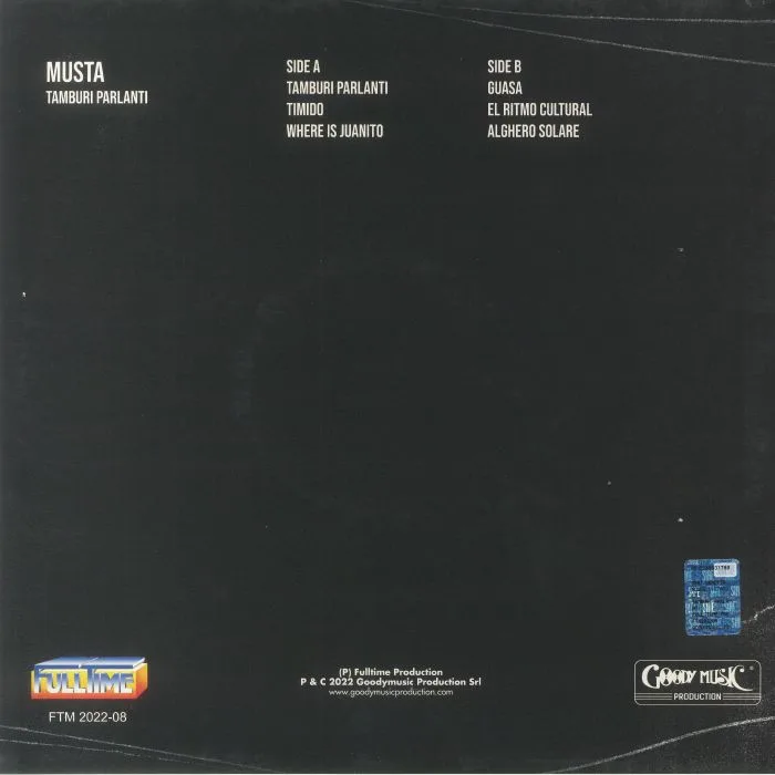 Back cover — MUSTA — Tamburi Parlanti