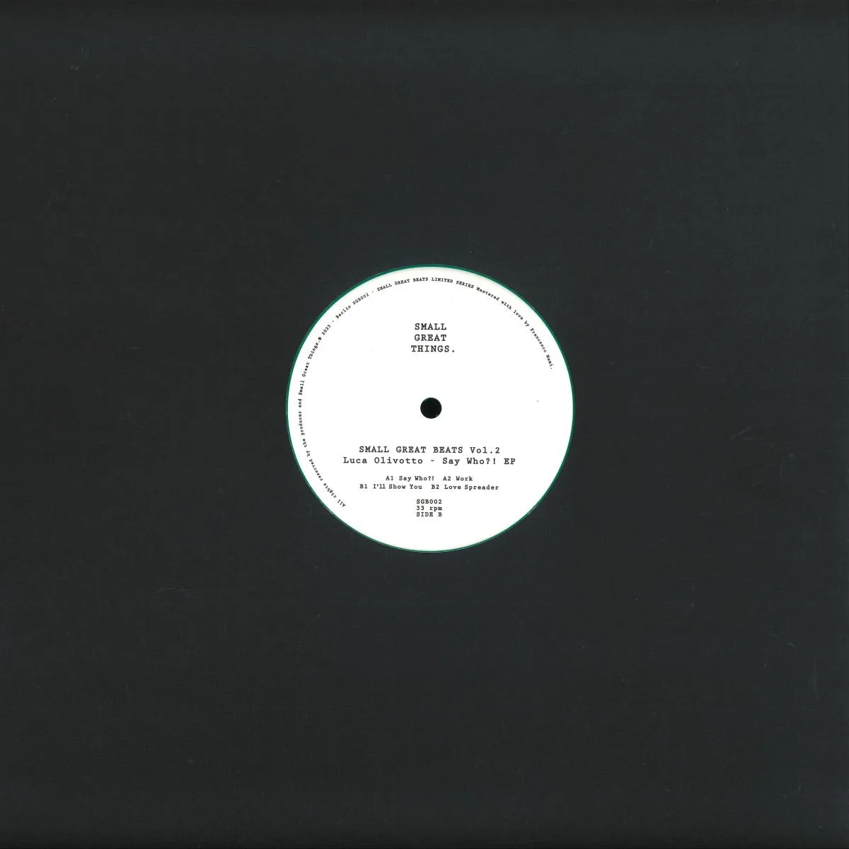 Back cover — Luca Olivotto — Say Who?! EP