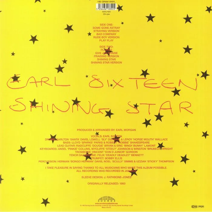 Обратная сторона обложки — EARL SIXTEEN — Shining Star
