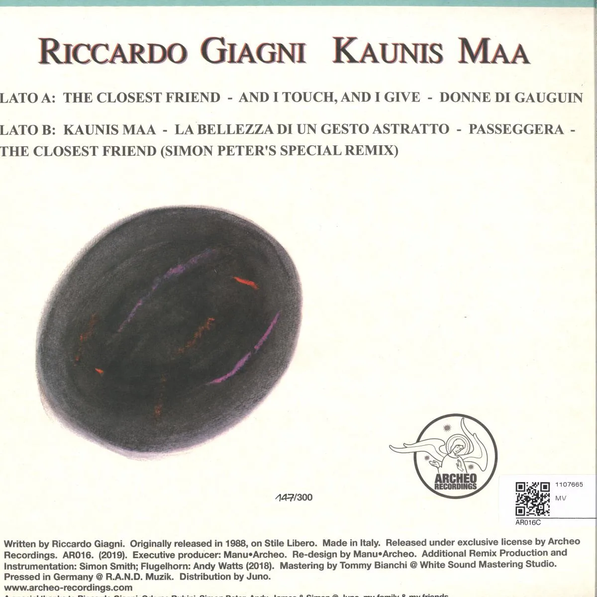Обратная сторона обложки — Riccardo Giagni — Kaunis Maa