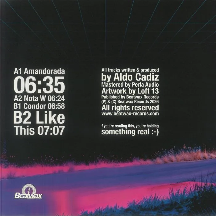 Обратная сторона обложки — Aldo CADIZ — Amandorada EP