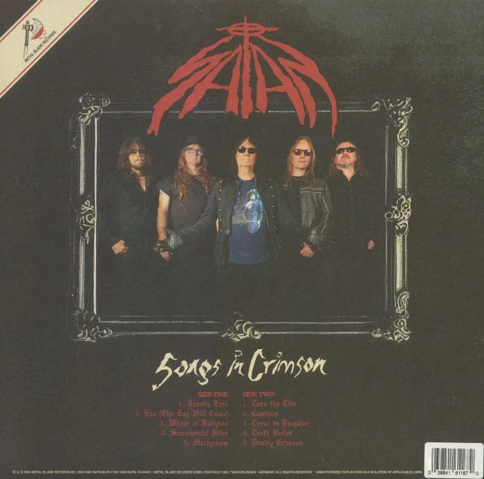 Back cover — SATAN — Songs In Crimson