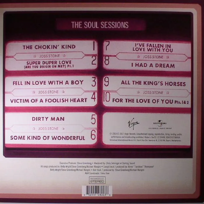 Back cover — Joss STONE — The Soul Sessions (reissue)