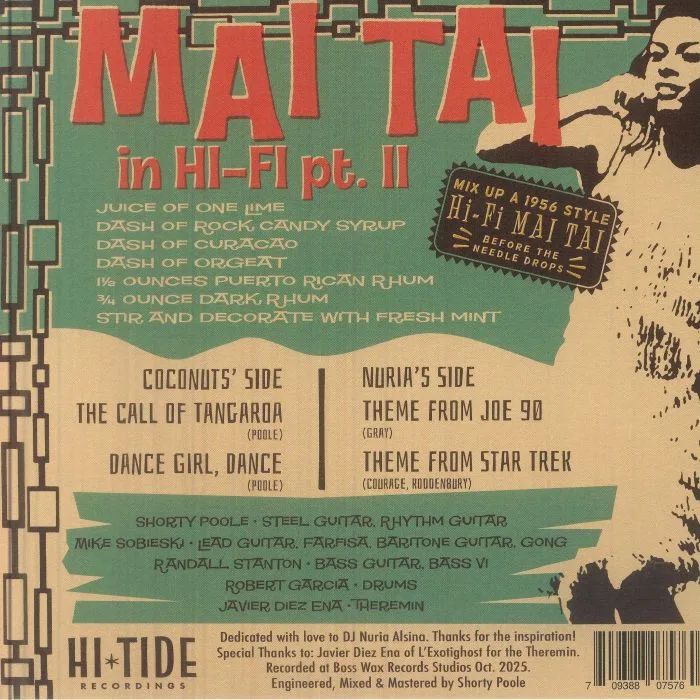 Обратная сторона обложки — SHORTY'S SWINGIN' COCONUTS — Mai Tai In Hi-fi Part II