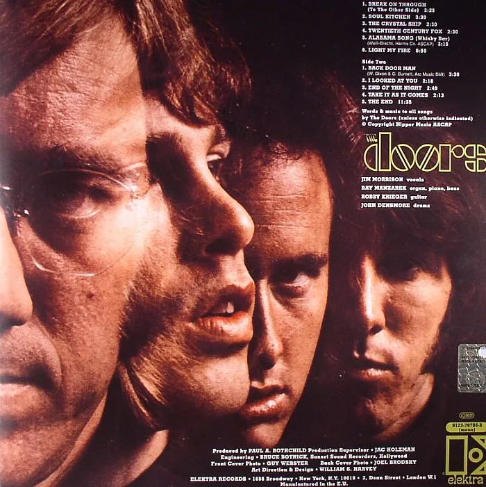 Back cover — The DOORS — The Doors (mono)