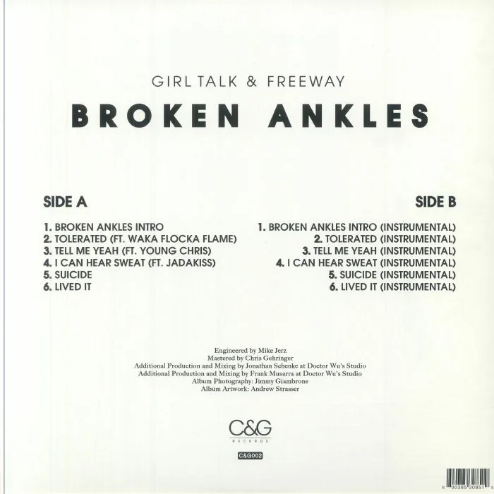 Back cover — GIRL TALK / FREEWAY — Broken Ankles
