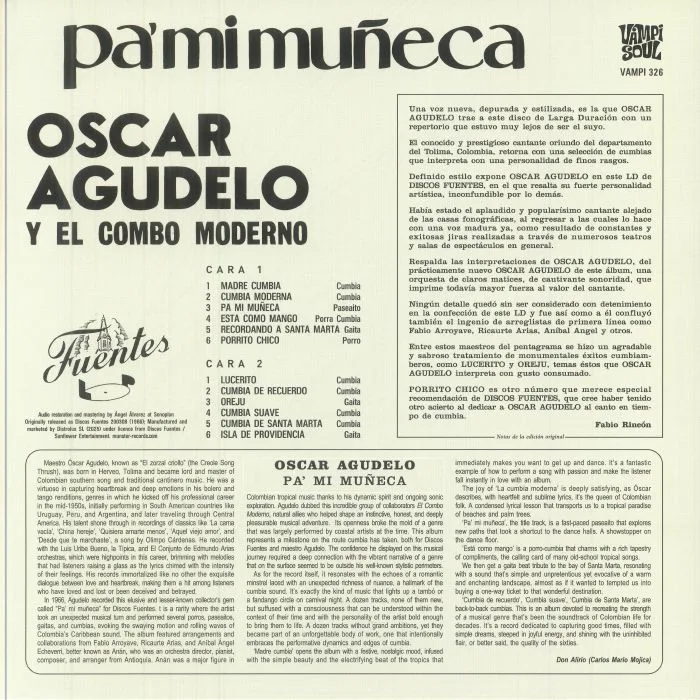 Back cover — OSCAR AGUDELO Y EL COMBO MODERNO — Pa' Mi Muneca (reissue)