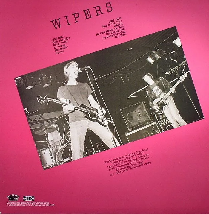Обратная сторона обложки — The WIPERS — Over The Edge (remastered)