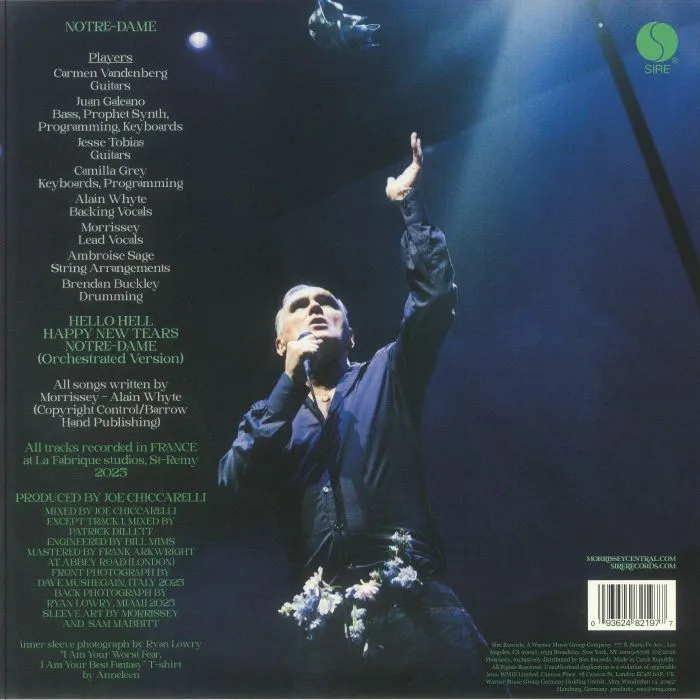 Обратная сторона обложки — MORRISSEY — Deluxe Notre Dame