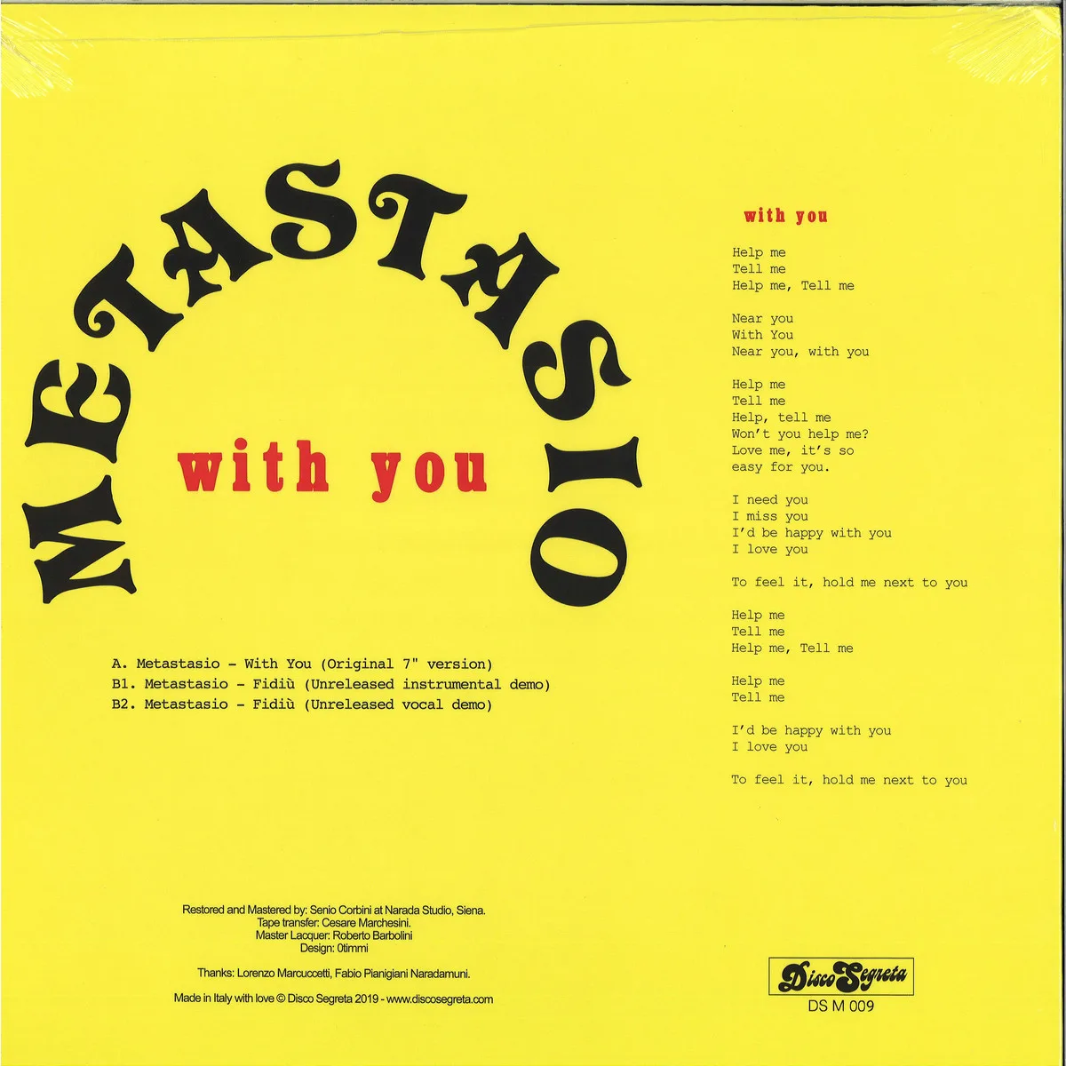 Обратная сторона обложки — Metastasio — With You