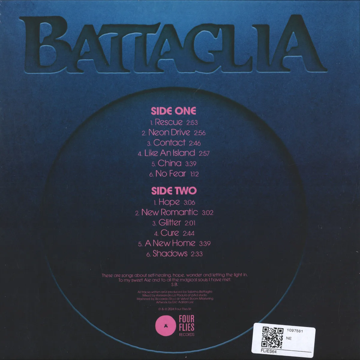 Обратная сторона обложки — Battaglia — Season Two LP