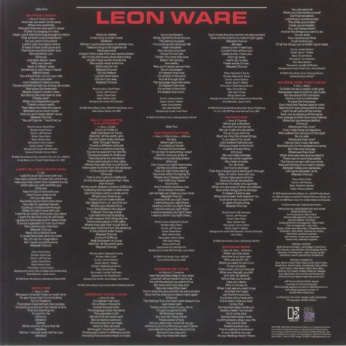 Back cover — Leon WARE — Leon Ware (reissue)