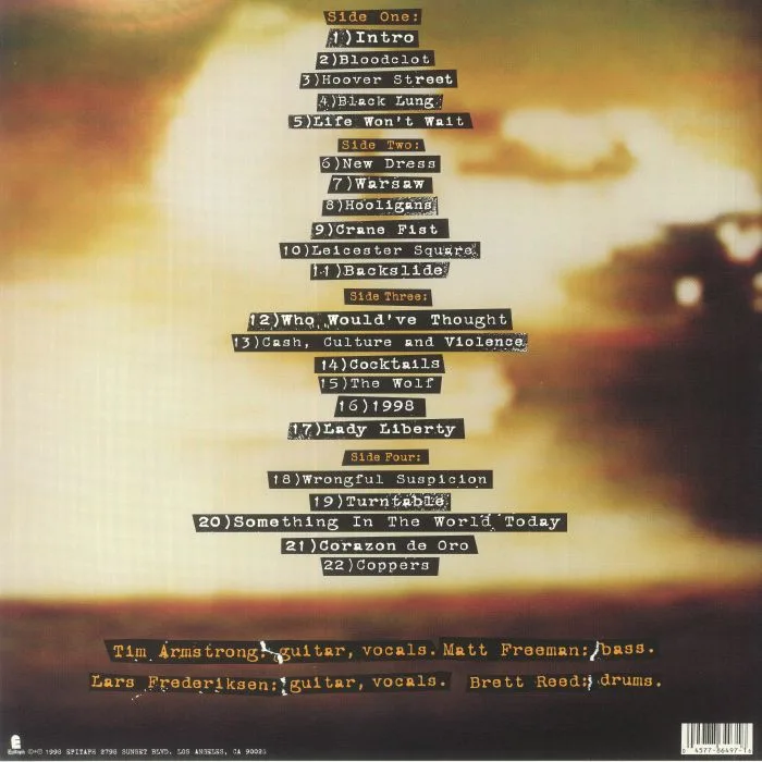 Back cover — RANCID — Life Won't Wait (reissue)
