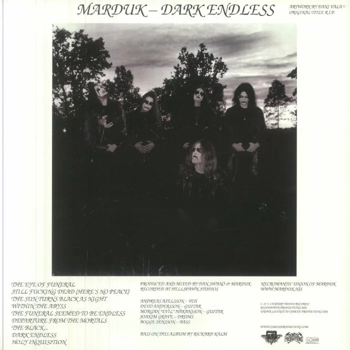 Обратная сторона обложки — MARDUK — Dark Endless (reissue)
