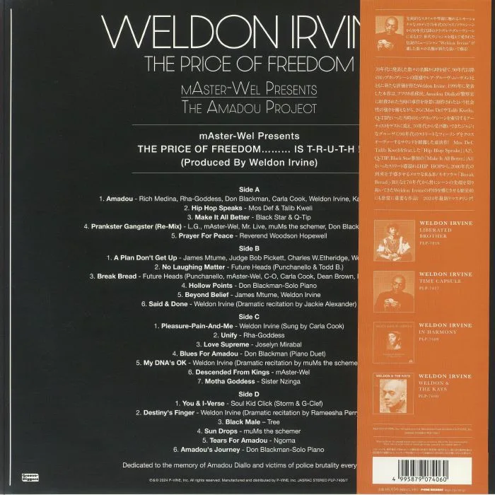 Обратная сторона обложки — Weldon IRVINE — Amadou Project: The Price Of Freedom