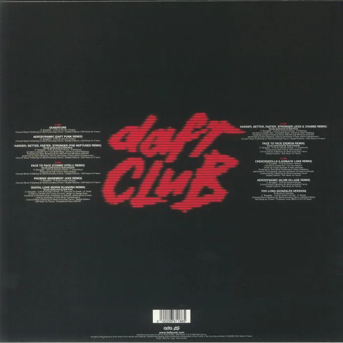 Обратная сторона обложки — DAFT PUNK — Daft Club (reissue)