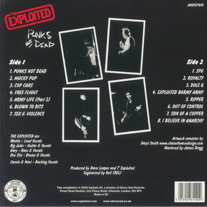 Обратная сторона обложки — The EXPLOITED — Punks Not Dead (reissue)
