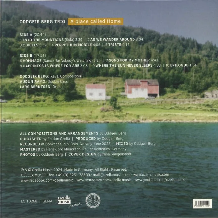 Обратная сторона обложки — ODDGEIR BERG TRIO — Place Called Home
