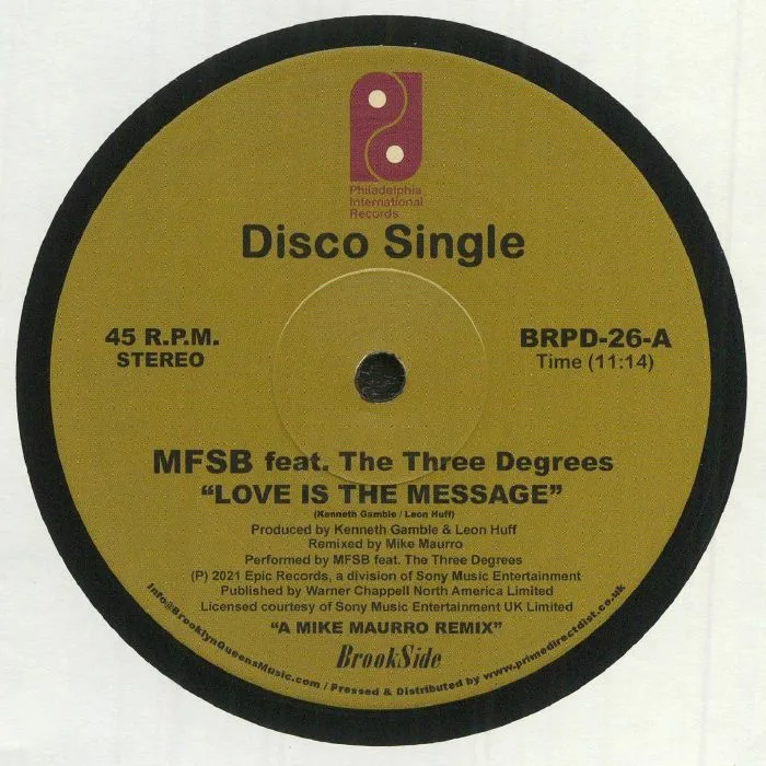 Лицевая сторона обложки — MFSB / THE O'JAYS — Love Is The Message