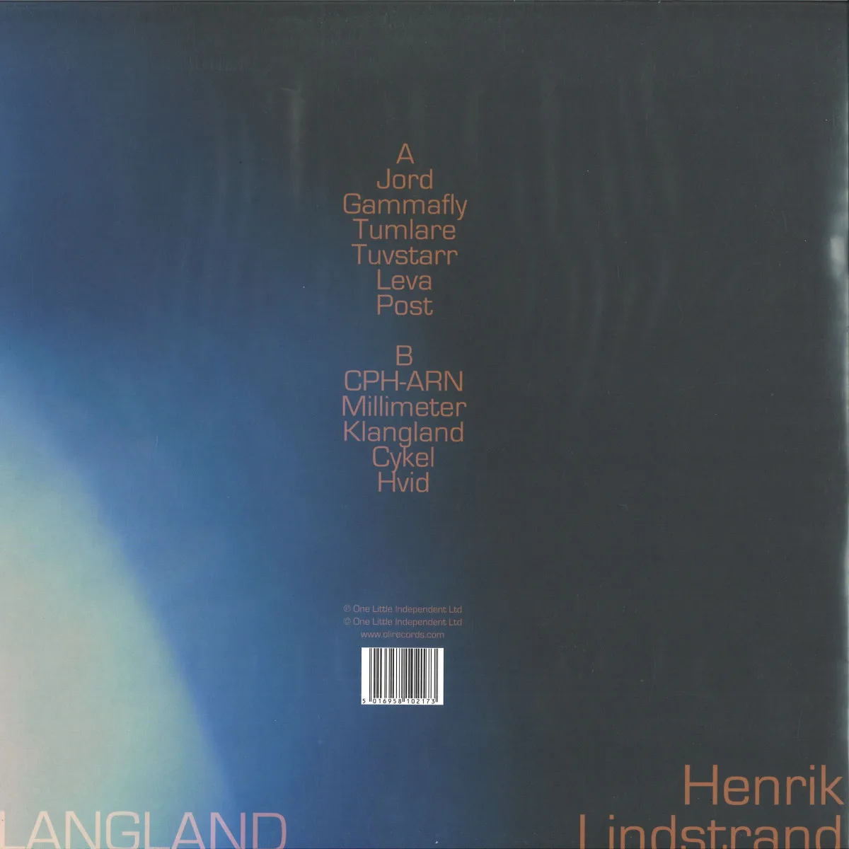 Обратная сторона обложки — Henrik Lindstrand — Klangland LP