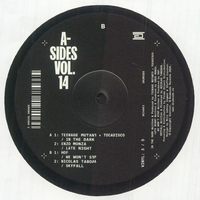 Back cover — TEENAGE MUTANTS / TOCADISCO / ENZO MONZA / HOF / NICOLAS TABOADA — A Sides Vol 14 V3
