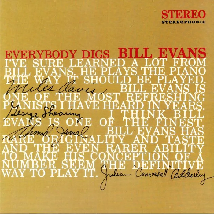 Лицевая сторона обложки — Bill EVANS — Everybody Digs Bill Evans