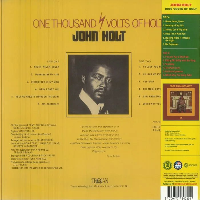 Back cover — John HOLT — 1000 Volts Of Holt (reissue)