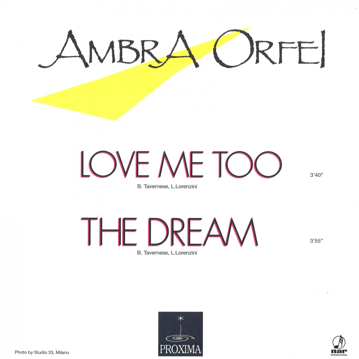 Back cover — Ambra Orfei — Love Me Too / The Dream