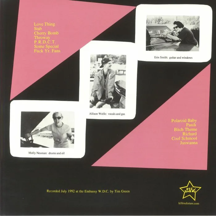 Back cover — BRATMOBILE — Pottymouth (reissue)
