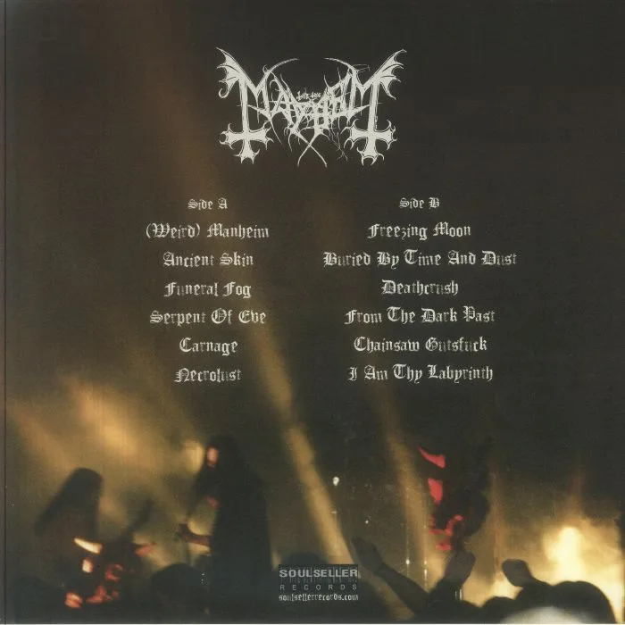 Обратная сторона обложки — MAYHEM — Live In Bischofswerda