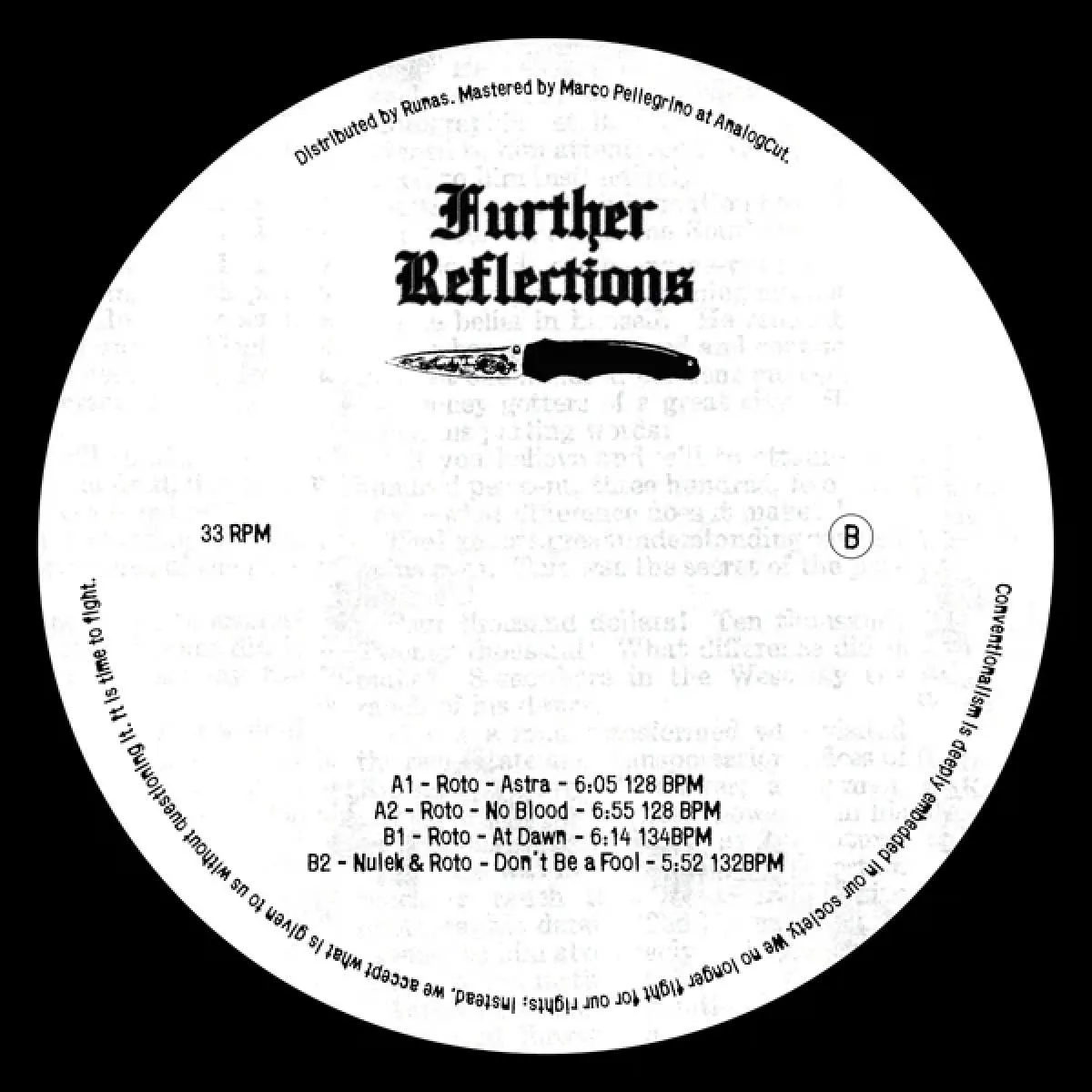Back cover — Roto — Further Reflections EP