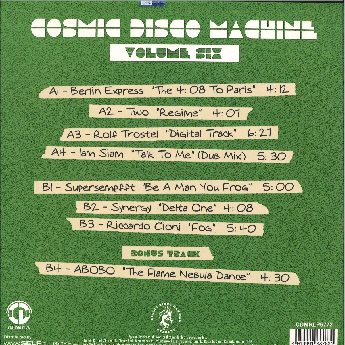 Back cover — Various — COSMIC DISCO MACHINE VOL. 6