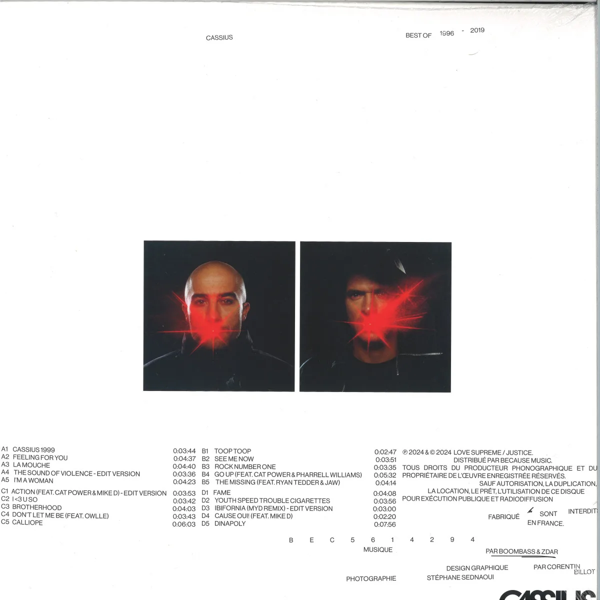 Back cover — Cassius — BEST OF 1996-2019 LP 2x12"