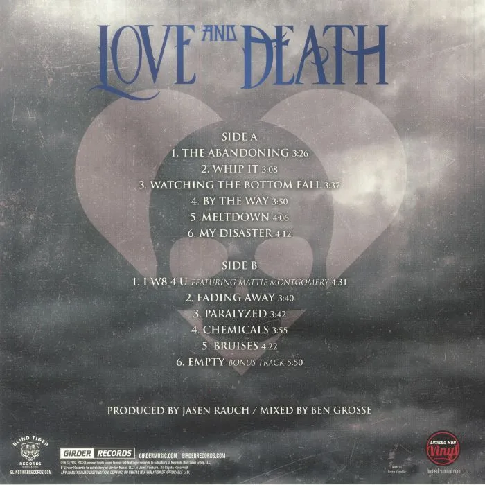 Back cover — LOVE & DEATH — Between Here & Lost (10th Anniversary Edition)