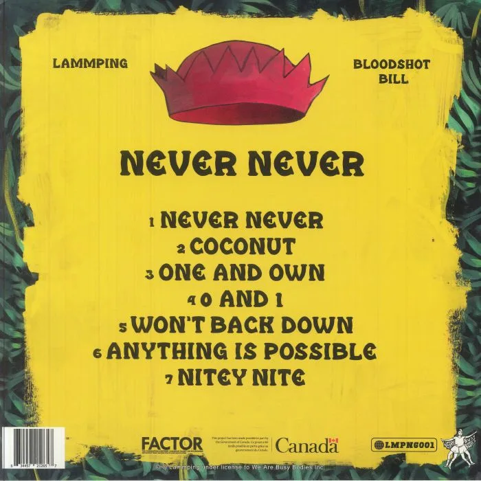 Обратная сторона обложки — LAMMPING / BLOODSHOT BILL — Never Never