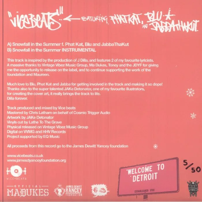 Back cover — VICE BEATS — Snowfall In The Summer