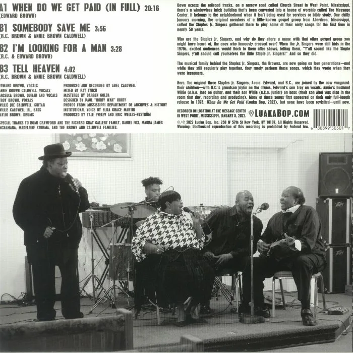 Back cover — STAPLES JR SINGERS — Tell Heaven
