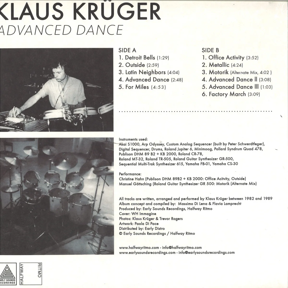 Back cover — Klaus Krüger — Advanced Dance