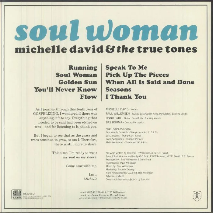 Back cover — Michelle DAVID / THE TRUE TONES — Soul Woman