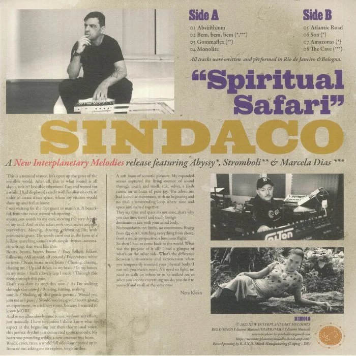 Back cover — SINDACO — Spiritual Safari